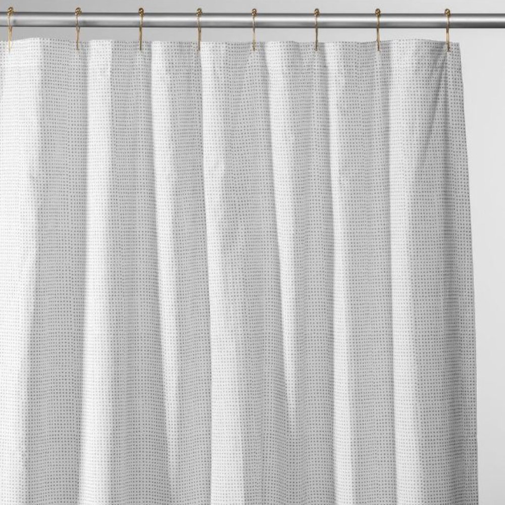 Schoolhouse Gray Dot Shower Curtain